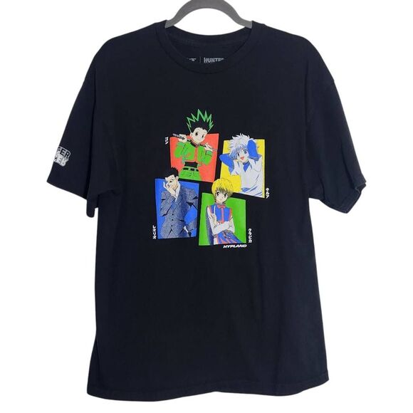 Hunter X Hunter Black T-Shirt Size Large Black Short Sleeve Anime Tee - Picture 1 of 6